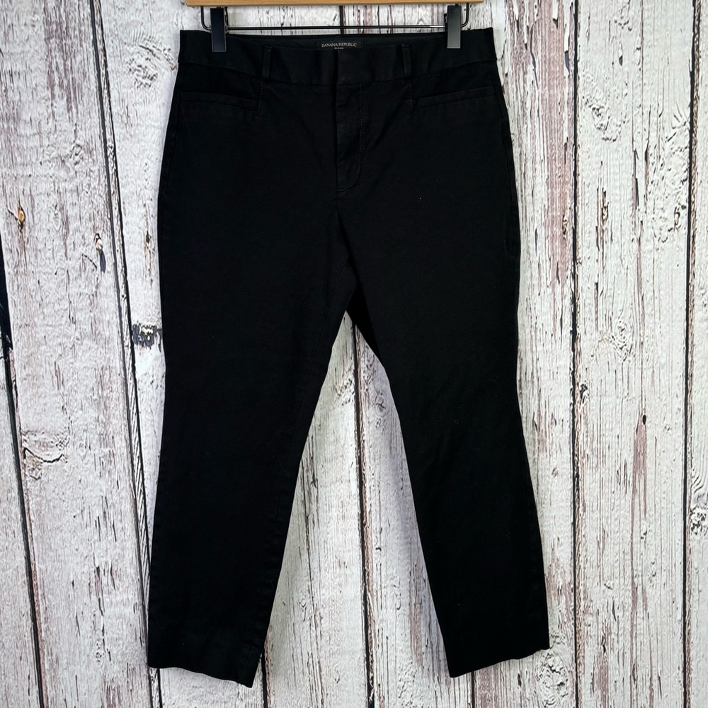 Banana Republic Sloan Pant Black Size 8P Petite Mid-Rise Slim Ankle Tailored Fit